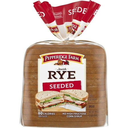 Pepperidge Farm Jewish Rye Seeded Bread, 16 oz Bag (Pack of 2)