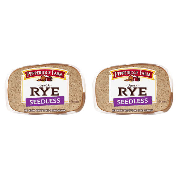 Pepperidge Farm Jewish Rye Seedless Bread, 16 oz (Pack of 2)