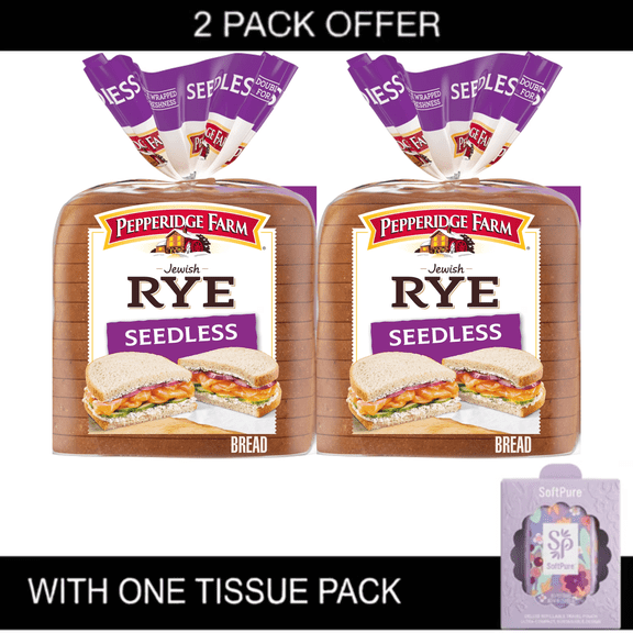 Pepperidge Farm Jewish Rye Seedless Breads, 16 oz  with  Tissue Pack