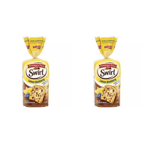 Pepperidge Farm Lemon Blueberry Swirl Thin Sliced Bread, 14 oz pack of 2