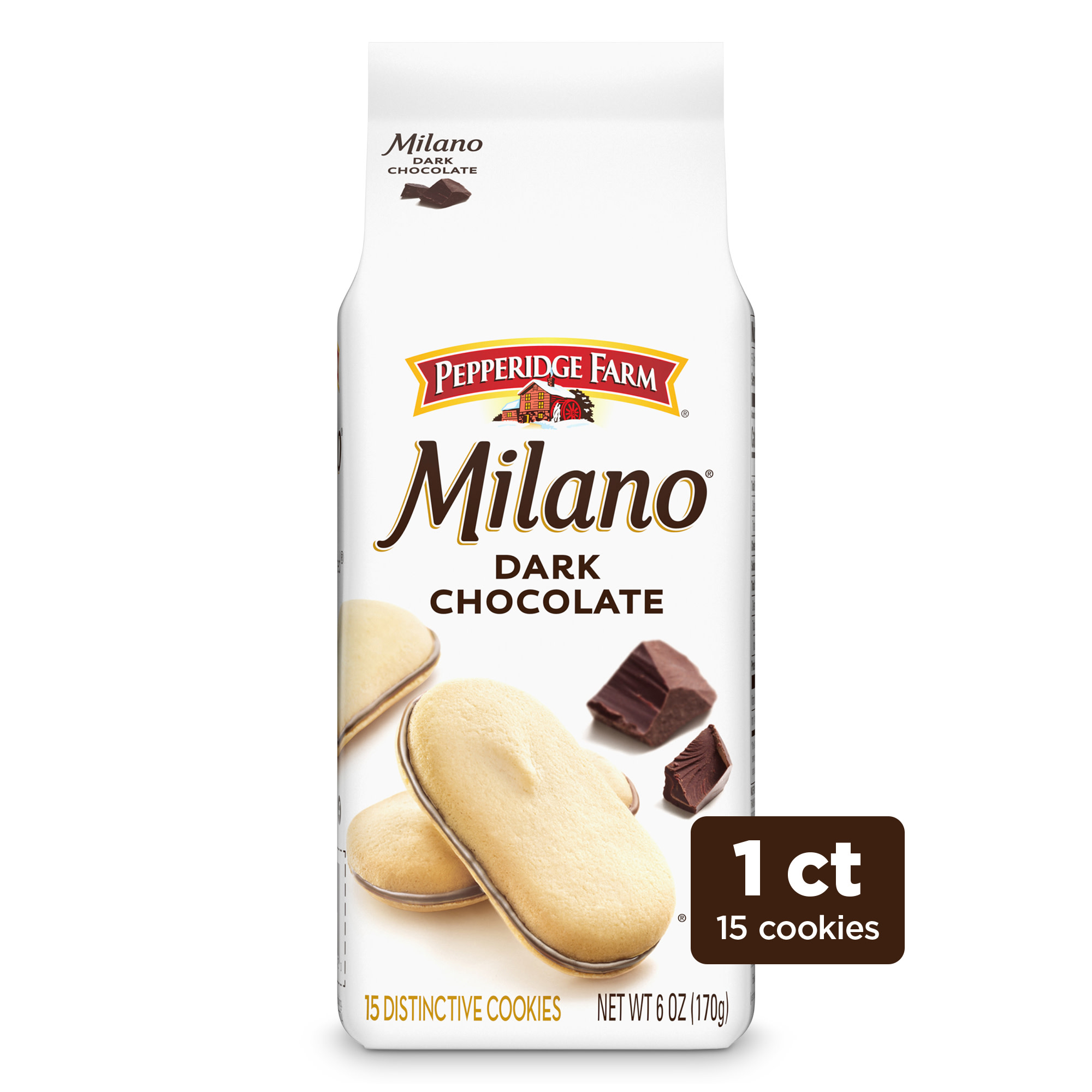 Pepperidge Farm Milano Dark Chocolate Cookies, 6 oz Bag (15 Cookies) - image 1 of 9