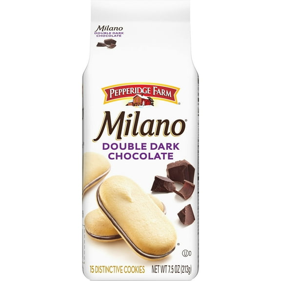 Pepperidge Farm Milano Double Dark Chocolate Cookies, 7.5 Oz Bag (15 Cookies)