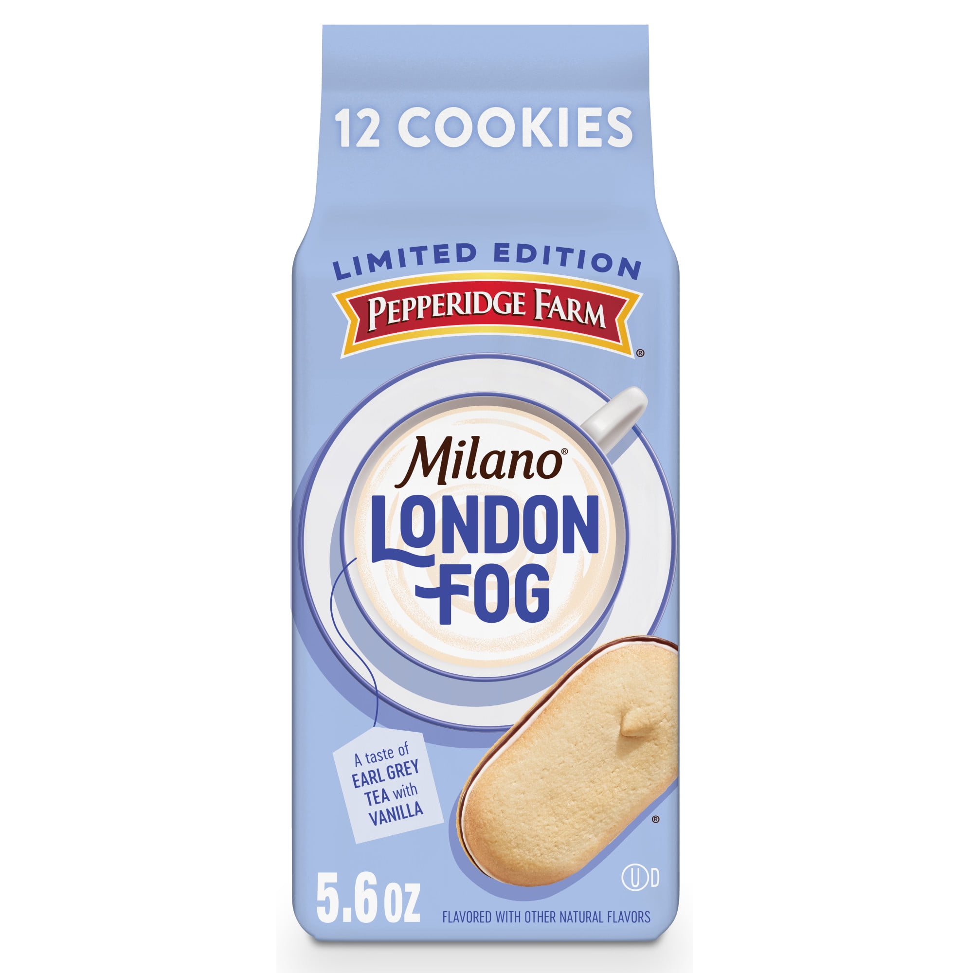 Pepperidge Farm Milano London Fog Earl Grey Flavored Tea Cookies, 5.6 oz Bag (12 Cookies)