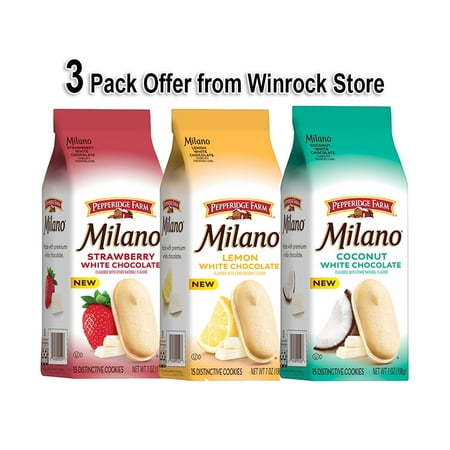 Pepperidge Farm Milano White Chocolate Coconut Flavored Cookies, 7 oz (3 Pack) Offer from Winrock Store