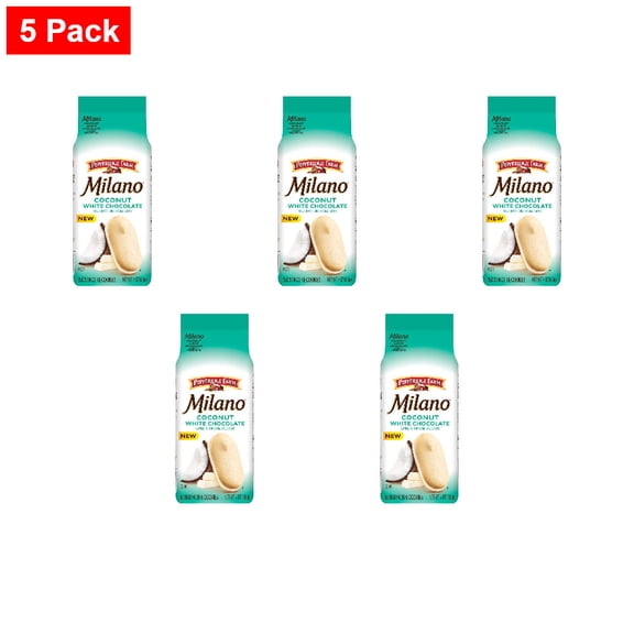 Pepperidge Farm Milano White Chocolate Coconut Flavored Cookies 7 oz - 5 Pack