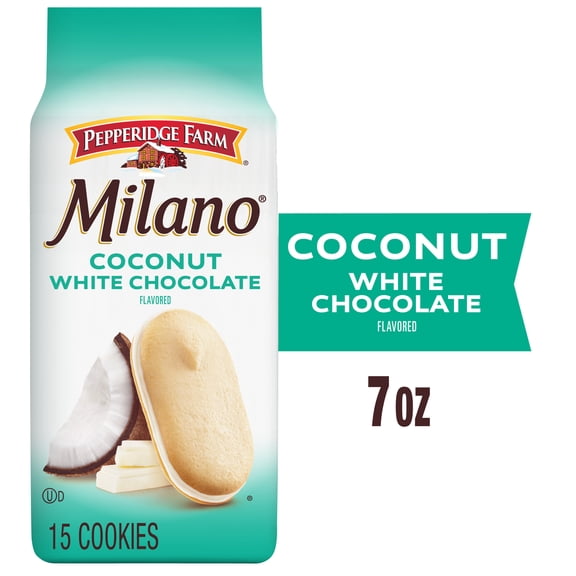 Pepperidge Farm Milano White Chocolate Coconut Flavored Cookies, 7 oz Bag