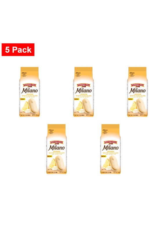 Milano White Chocolate Lemon Flavored Cookies 7 oz - 5 Pack