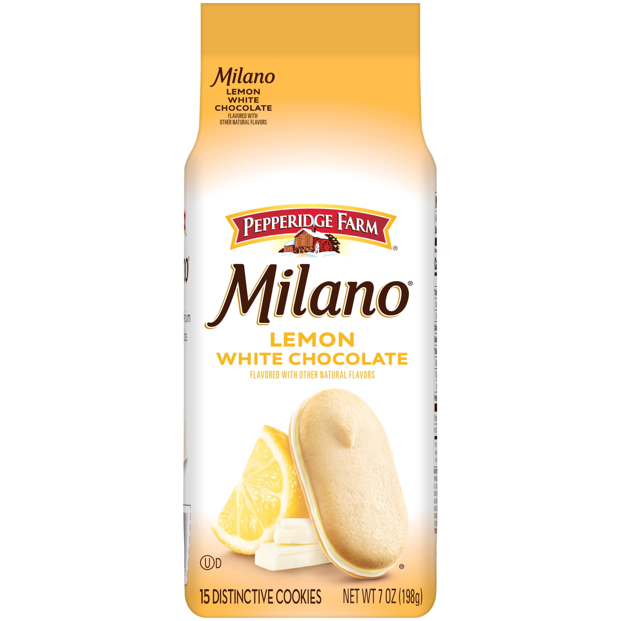 Septeni.0126 ラニウススクエアビッグ/シトラスホワイト Pepperidge Farm, Milano Cookies, 7 oz Bag, White Chocolate Lemon