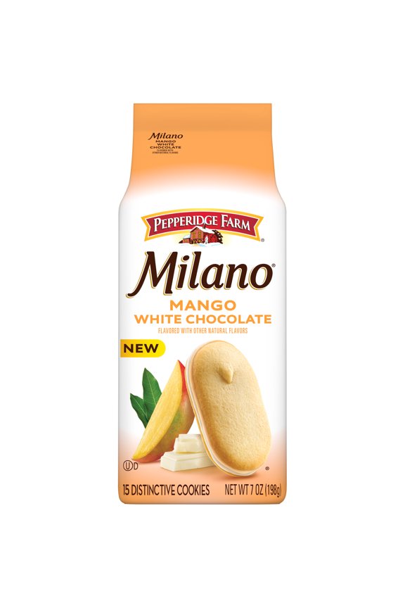 Milano White Chocolate Mango Flavored Cookies, 7 Oz Bag
