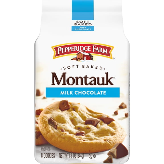 Pepperidge Farm Montauk Soft Baked Milk Chocolate Chunk Cookies, 8.6 Oz Bag (8 Cookies) Packaging May Vary - Pack of 3