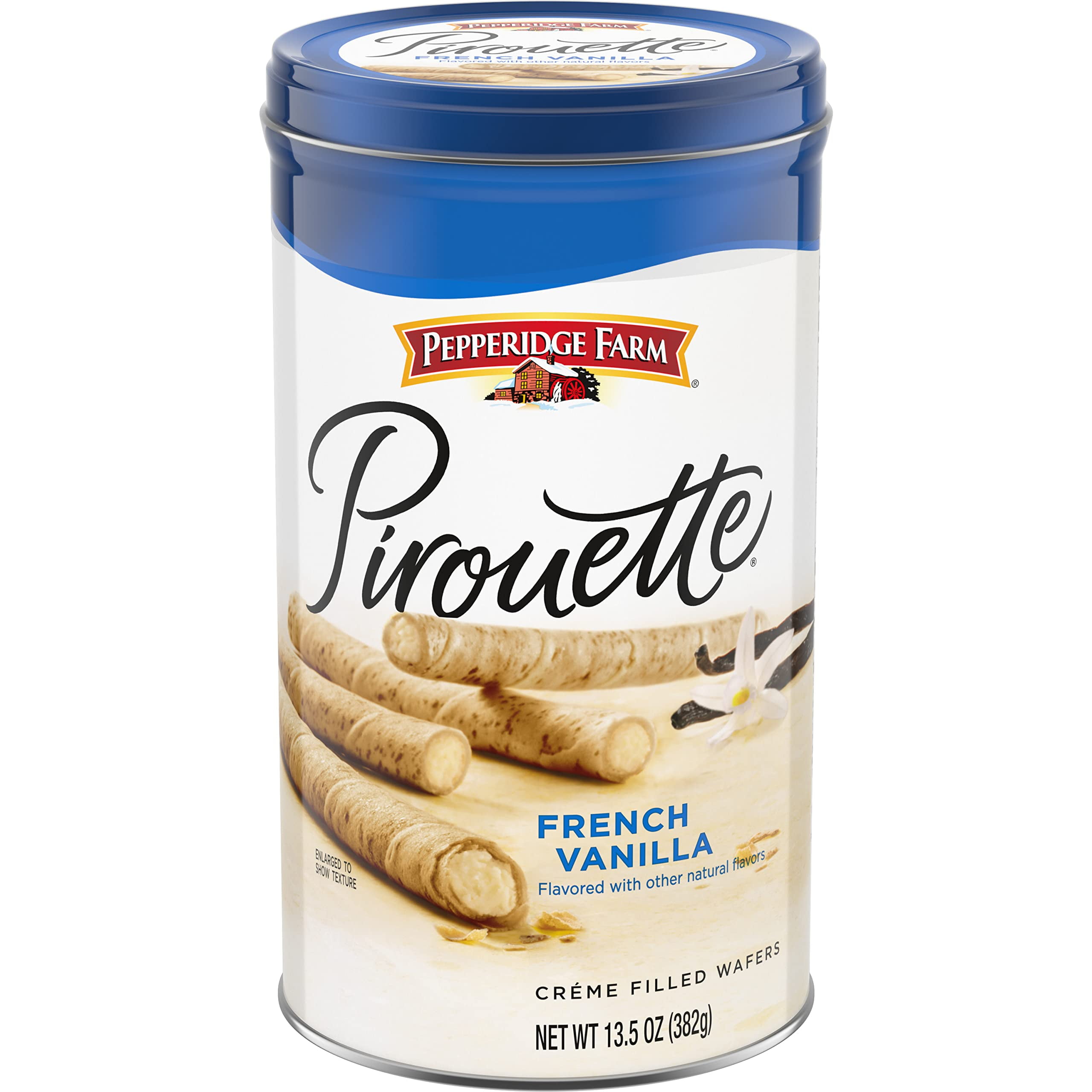 Pepperidge Farm Pirouette Cookies, French Vanilla Flavored Crme Filled Wafers, 13.5 Oz Tin YUN14 YUN14