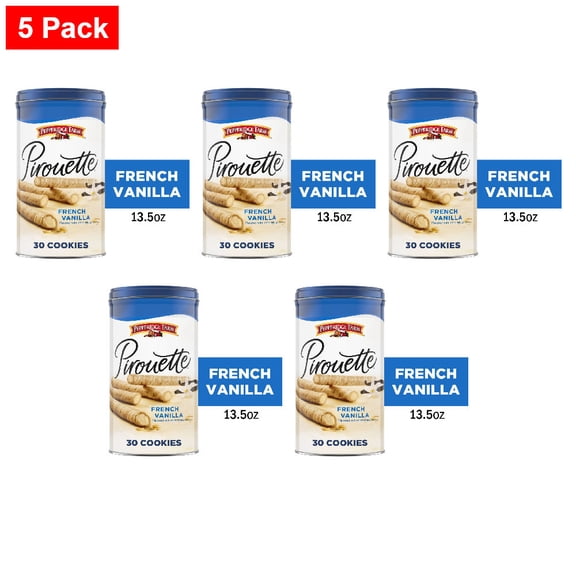 Pepperidge Farm Pirouette Cookies French Vanilla Flavored Crme Filled Wafers 13.5 oz - 5 Pack