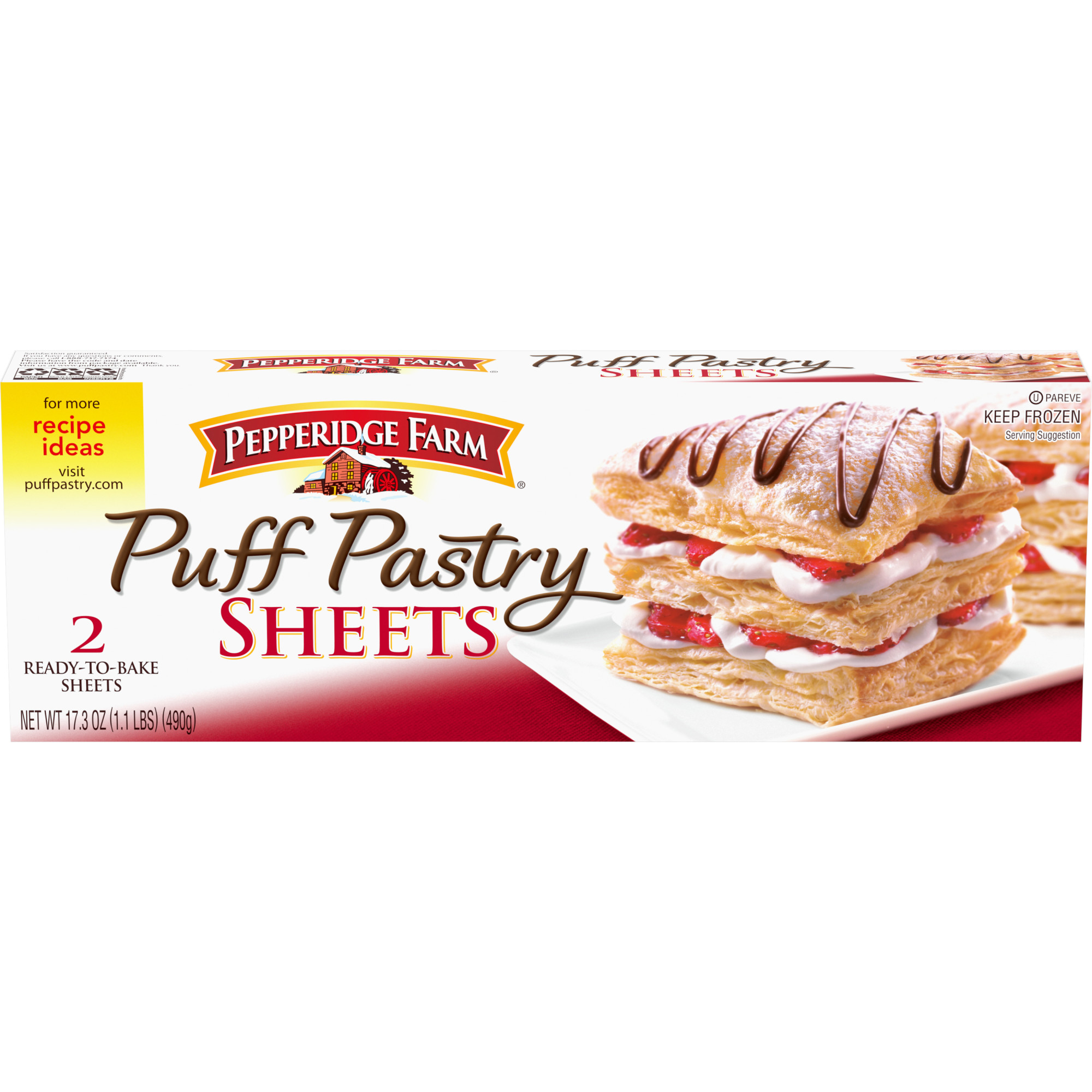 Pepperidge Farm Puff Pastry Frozen Pastry Dough Sheets, 2-Count, 17.3 oz. Box - image 1 of 8