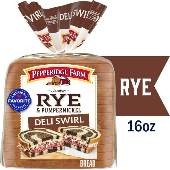 Pepperidge Farm Jewish Rye & Pumpernickel Deli Swirl Bread, 16 oz. Bag