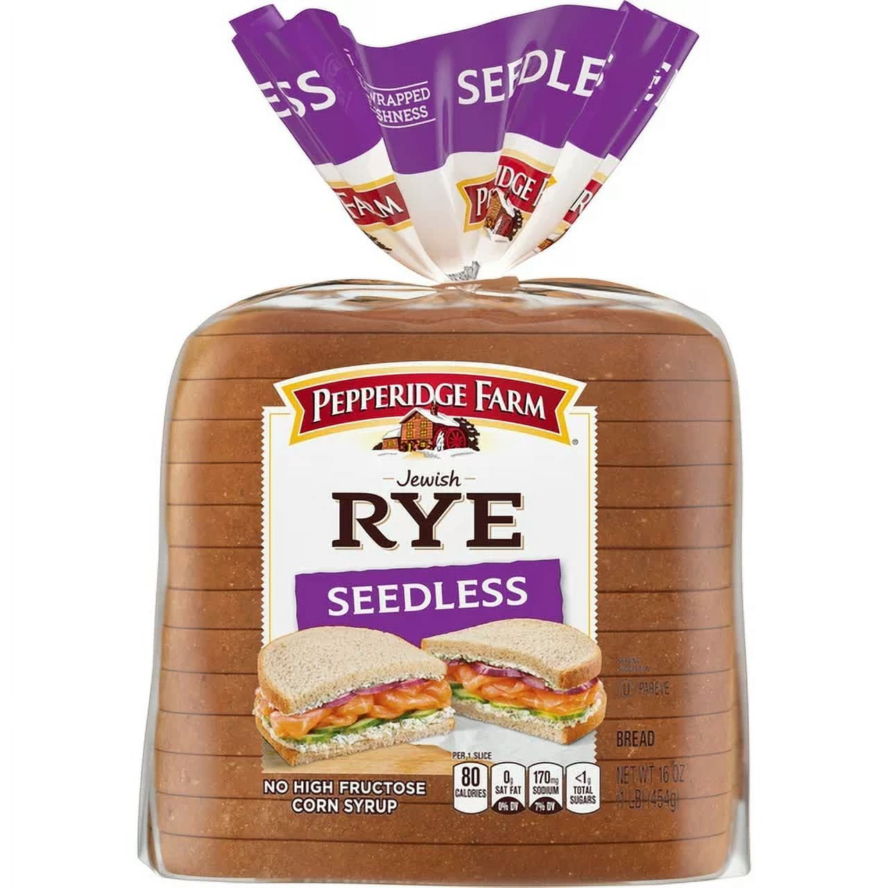 Pepperidge Farm Seedless Jewish Rye Bread, 3-Pack 16 oz. Loaves