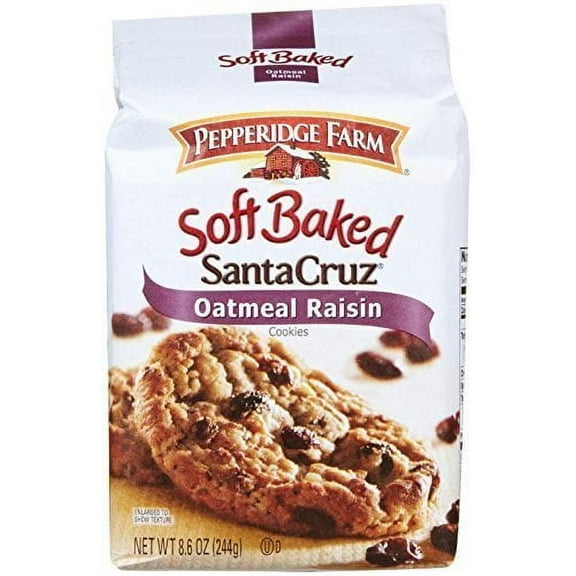 Pepperidge Farm Soft Baked Cookies, Santa Cruz Oatmeal Raisin, 8.6 ounce pack of 6
