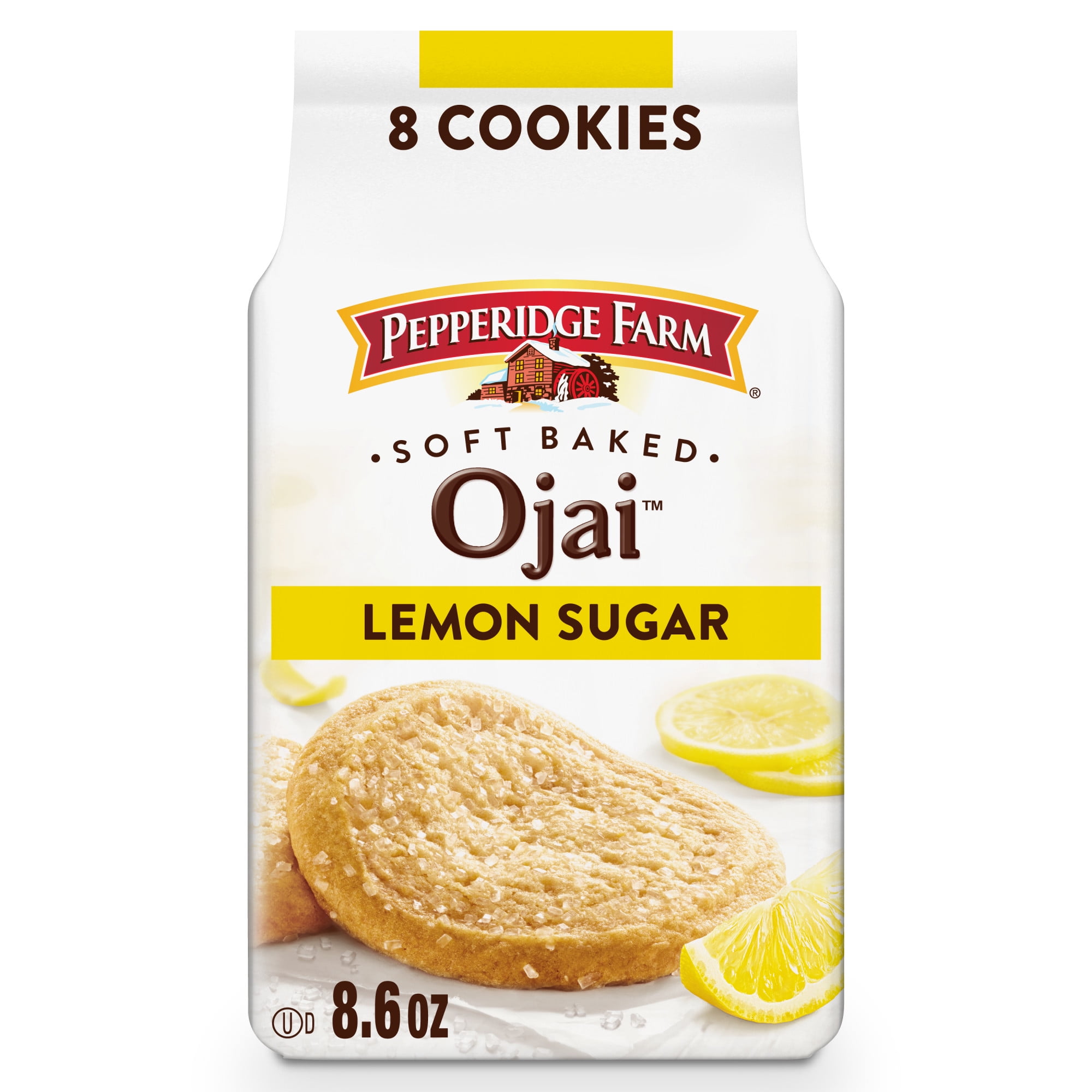 Pepperidge Farm Soft Baked Ojai Lemon Sugar Cookies, 8.6 oz Bag (8 Cookies)