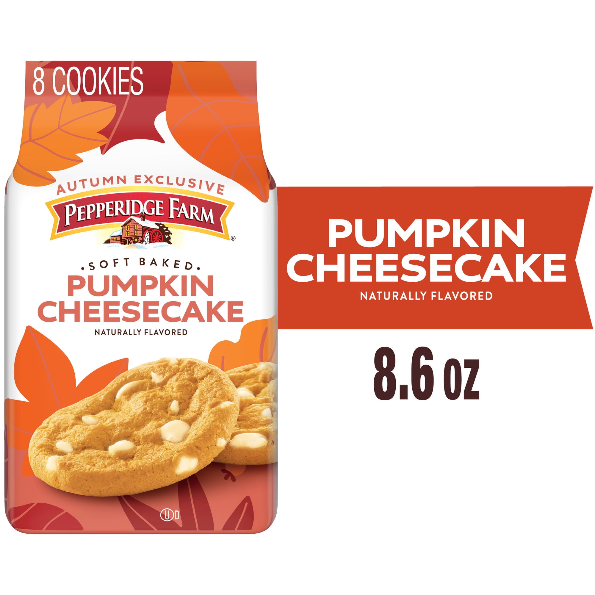 Pepperidge Farm Soft Baked Pumpkin Cheesecake Flavored Cookies, 8.6 oz Bag