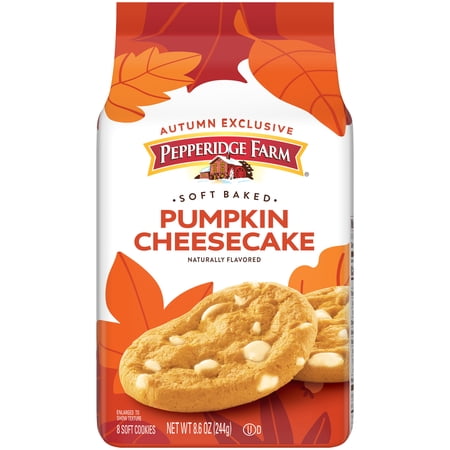 Pepperidge Farm Soft Baked Pumpkin Cheesecake Flavored Cookies, 8.6 oz Bag