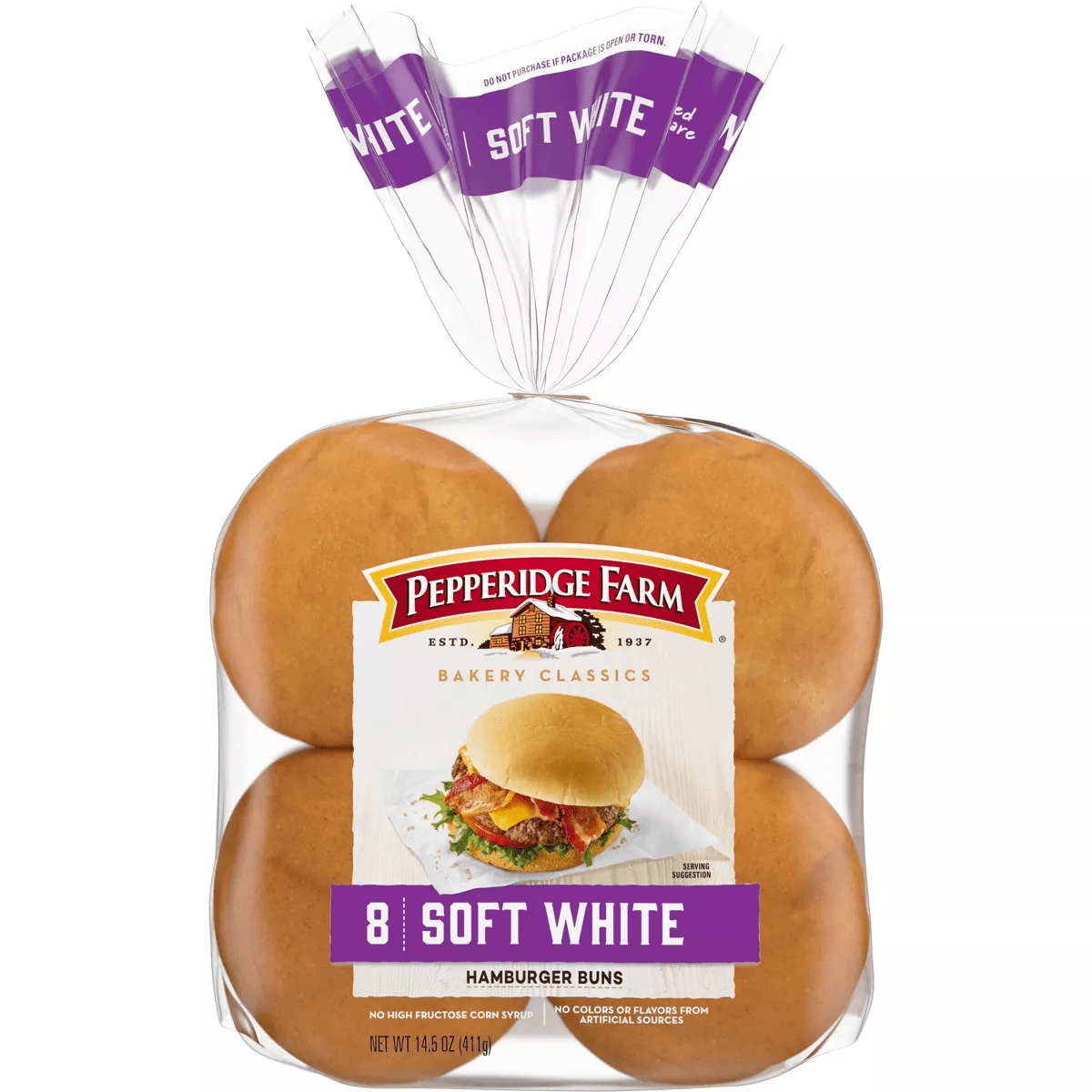 Pepperidge Farm Soft White Hamburger Buns, 4-Pack 8 Count Bags