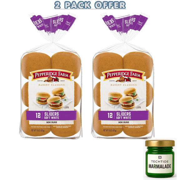 Pepperidge Farm Soft White Slider Buns, ( 2 Pack Offer )