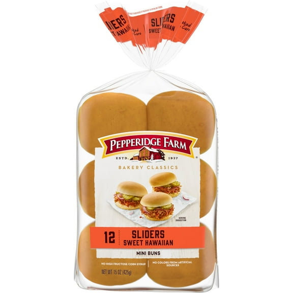 Pepperidge Farm Sweet Hawaiian Slider Buns, 12-Ct Bag (Pack of 6)