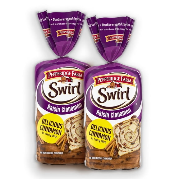 Pepperidge Farm Swirl Raisin Cinnamon Bread 16 oz (2 pack)