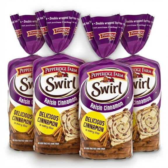 Pepperidge Farm Swirl Raisin Cinnamon Bread 16 oz (4 pack)