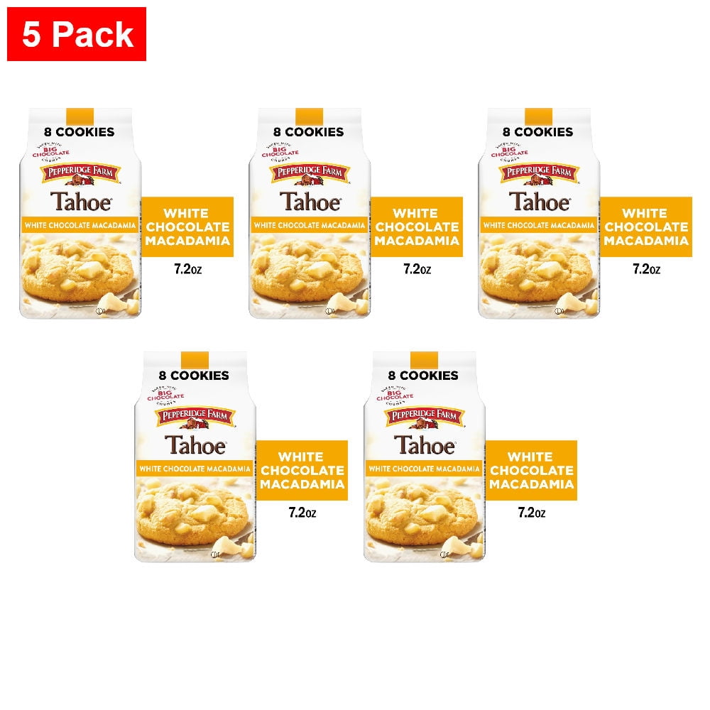 Pepperidge Farm Tahoe Crispy White Chocolate Macadamia Nut Cookies 7.2 oz - 5 Pack