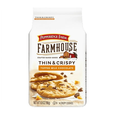 Pepperidge Farm Thin & Crispy Toffee Milk Chocolate Farmhouse Cookies, 3-Pack