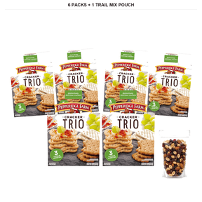 Pepperidge Farm Trio Variety Crackers, 10 oz. Box, 6 Packs with 1 Bybies Trail Mix Pouch, 2 oz