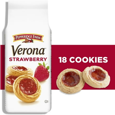 Pepperidge Farm Verona Strawberry Thumbprint Cookies, 6.75 oz Bag (18 Cookies)