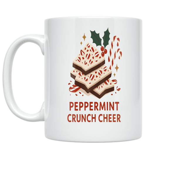 Peppermint Bark Cheer - Holiday Enthusiast - 11 oz Ceramic Coffee Mug