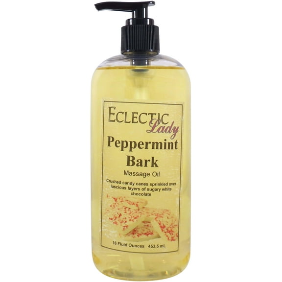 Peppermint Bark Massage Oil by Eclectic Lady, 16 oz, Sweet Almond Oil and Jojoba Oil