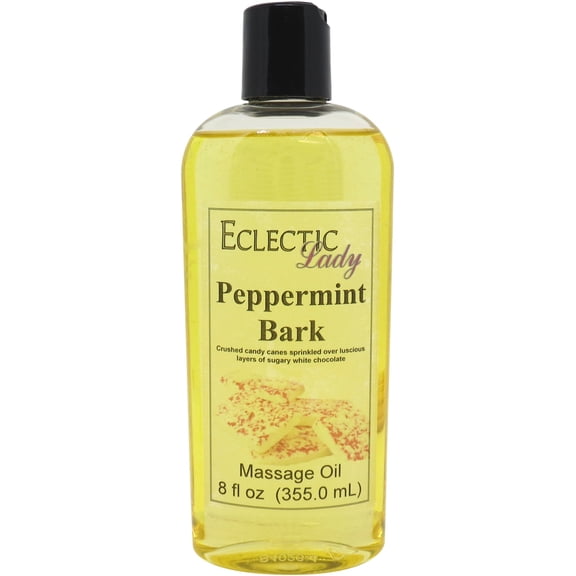 Peppermint Bark Massage Oil by Eclectic Lady, 8 oz, Sweet Almond Oil and Jojoba Oil