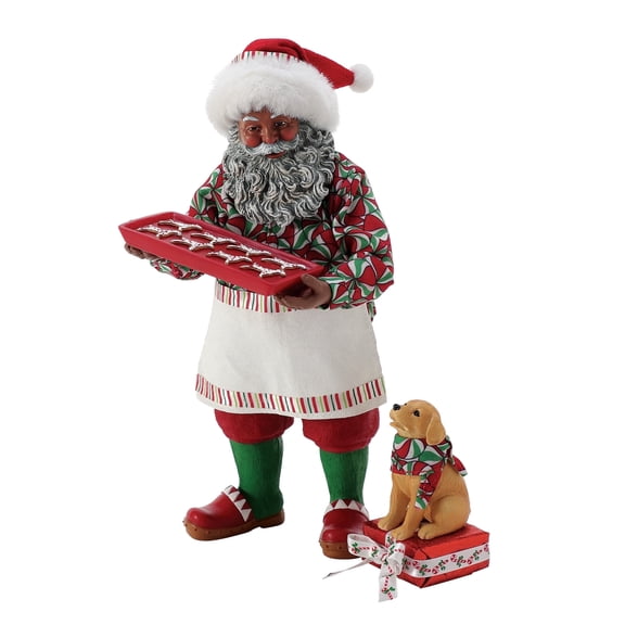 Department 56 Possible Dreams Santa Claus Peppermint Barking African American Multicolor Christmas Figurine 10.5in H