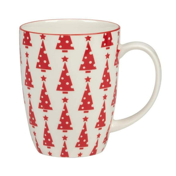 Peppermint Candy 14 oz. Assorted Colors Porcelain Mug (Set of 6)