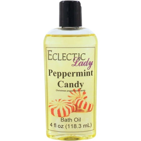 Peppermint Candy Bath Oil - Scented Body Oil - Relaxing & Moisturizing Bathing Oil - Fragrance Body Oil For Dry & Rough Sensitive Skin - 4 oz
