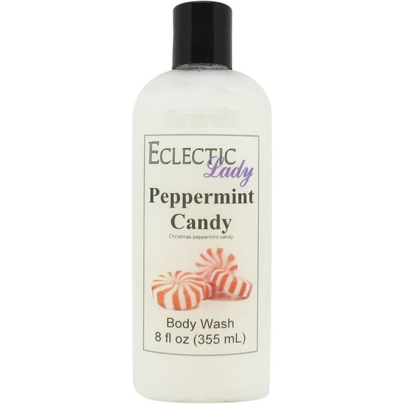 Peppermint Candy Body Wash by Eclectic Lady, Liquid Shower Gel for Women and Men, 8 Ounces