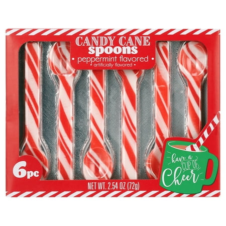 Peppermint Candy Cane Spoons Pack of Six