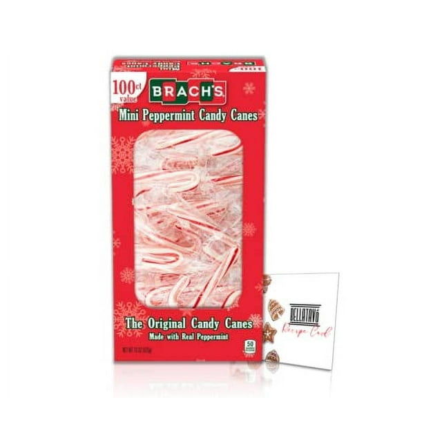 Peppermint Candy Canes Bundle. Includes 100 Count of Brachs Mini Candy