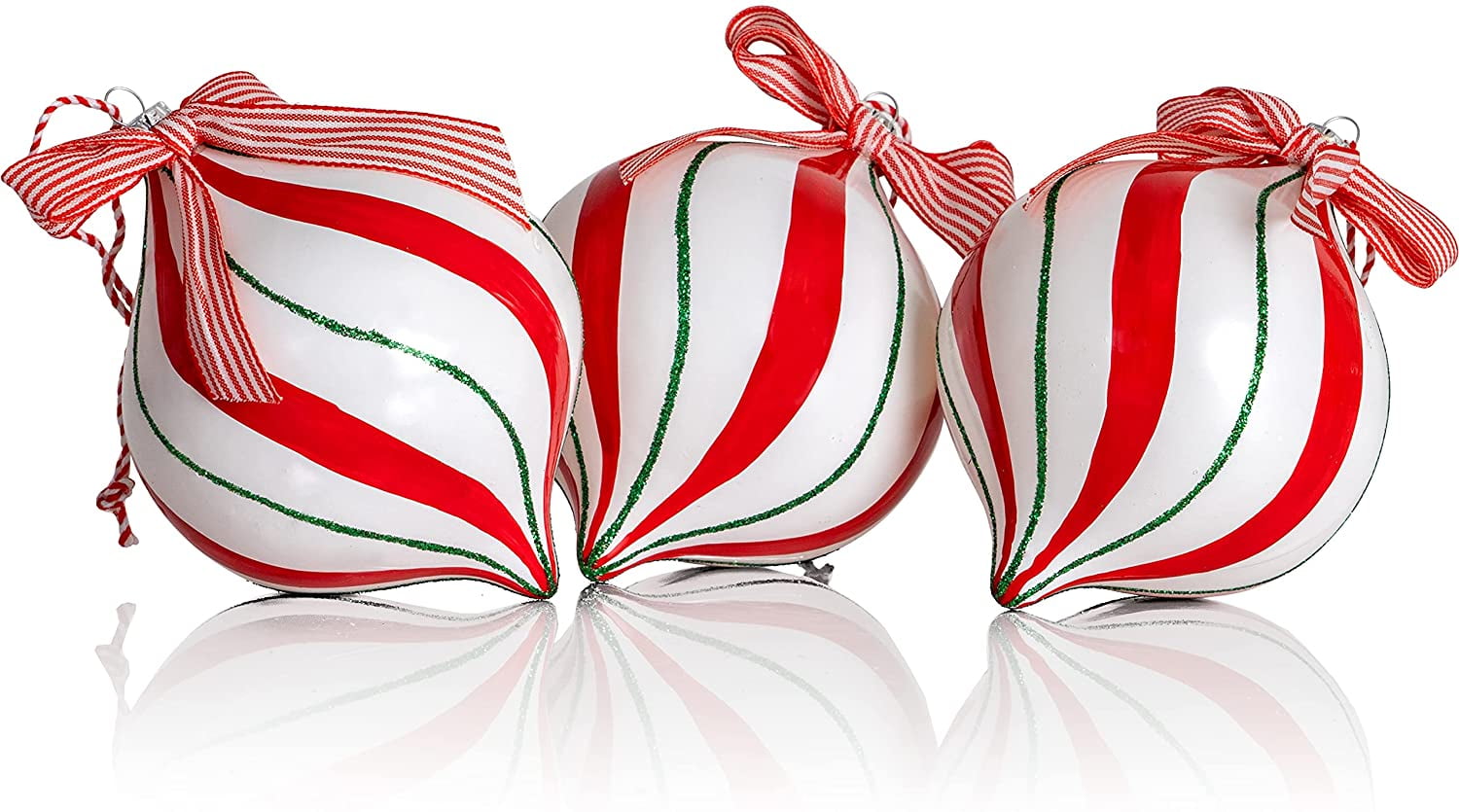 Peppermint Candy Shatterproof Christmas Ornament Set - 12 Pieces