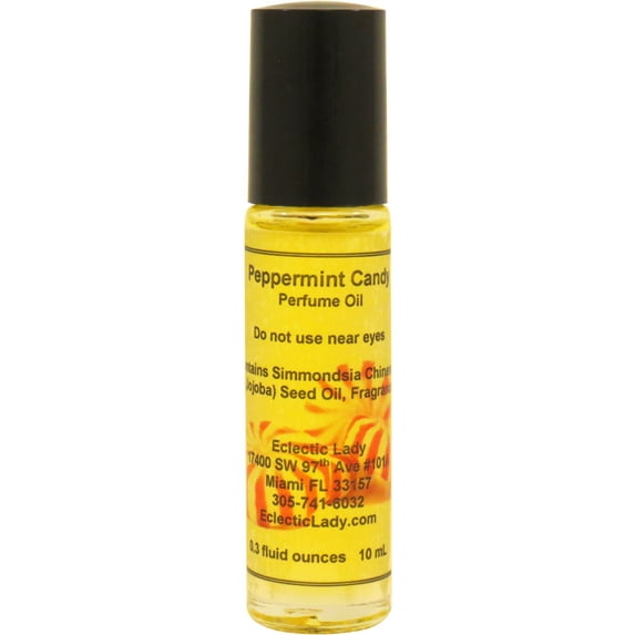 Peppermint Candy Perfume Oil, 0.3 Oz Portable Roll-On Fragrance