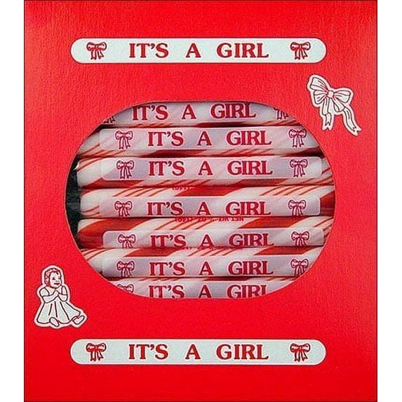 Papas It's a Girl Peppermint Sugar Sticks 24ct Box