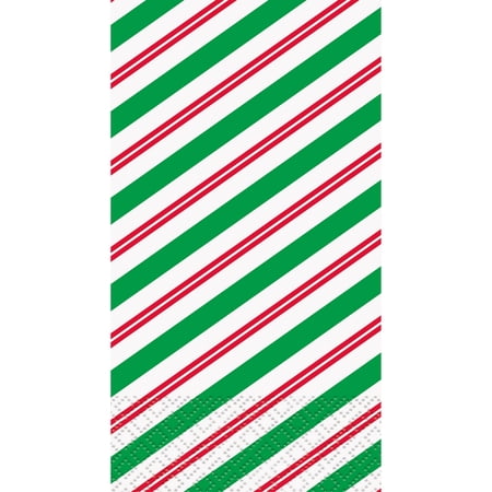 Peppermint Christmas Paper Guest Napkins, 7.75in x 4.5 Inch, 16 Count
