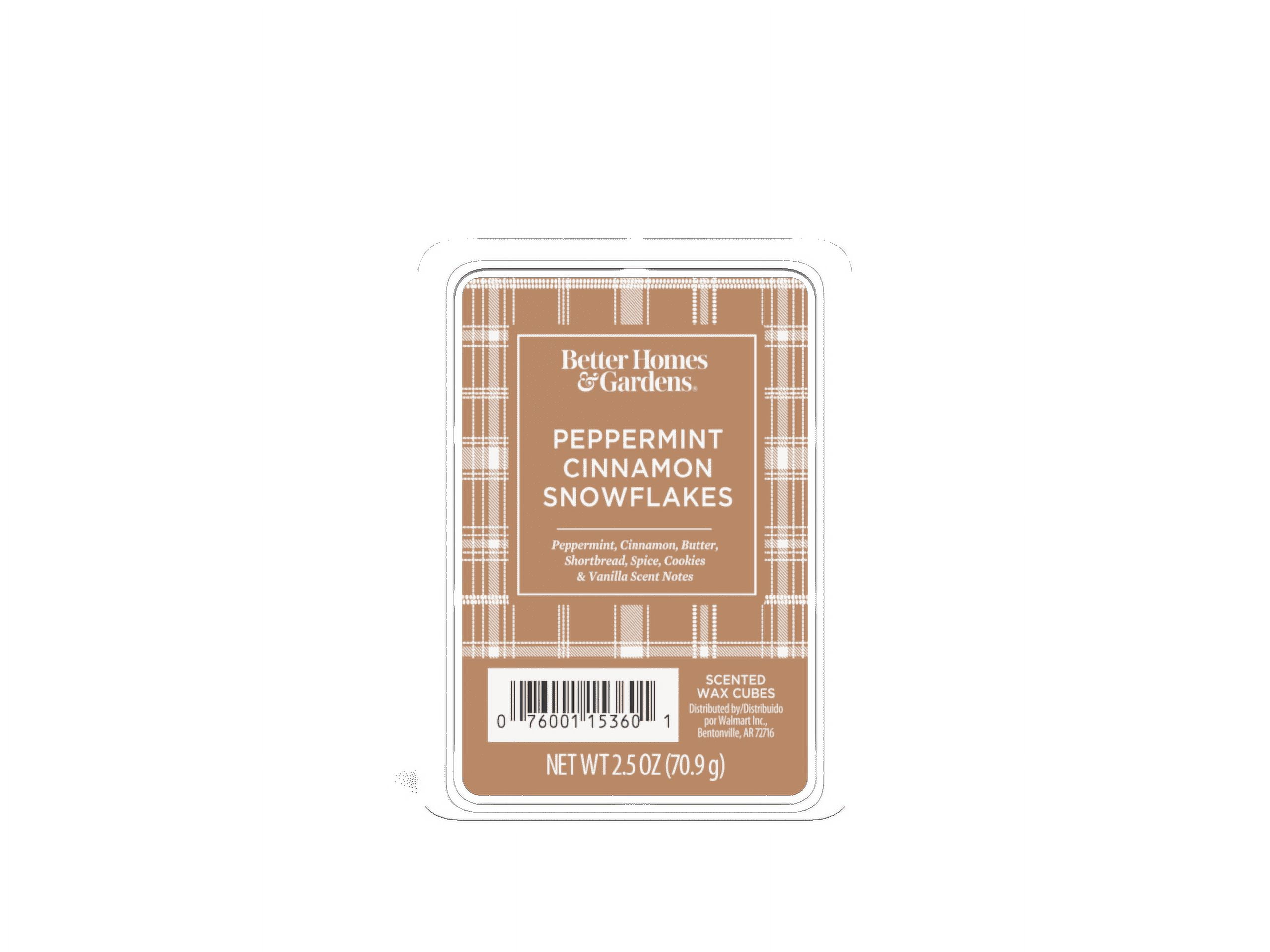 Peppermint Cinnamon Snowflakes Scented Wax Melts, Better Homes & Gardens 2.5 oz (1-Pack)