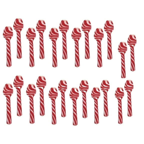 Peppermint Edible Sugar Cane Spoons 24ct. (4 Boxes of 6 packs each ),Perfect for Hot Chocolate and Coffee, Bulk Children Christmas Favors, Birthday Goody Bag Filler, Stocking Stuffers