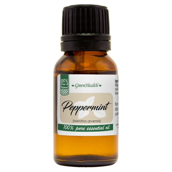 Peppermint Essential Oil - 1/2 fl oz (15 ml) Glass Bottle w/ Euro Dropper - 100% Pure Essential Oil by GreenHealth