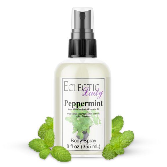 Peppermint Body Spray, Eclectic Lady, Hydrating Mist, Unisex, 8 oz