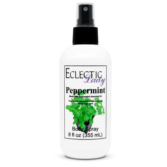 Peppermint Body Spray, Eclectic Lady, Hydrating Mist, Unisex, 8 oz